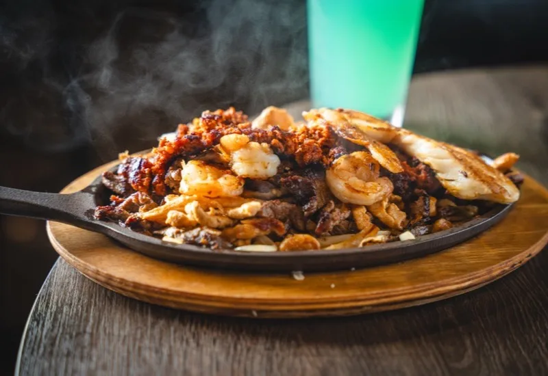 Fajitas Mar y Tierra at Cabos Mexican Restaurant